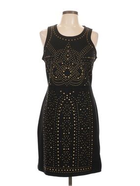Nicole by Nicole Miller Black Sleeveless Mini Dress with Gold Studs Size Large